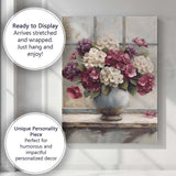 Elegant Pink And White Floral Vase Arrangement Canvas Wall Art Print Decor Picture Ready to Hang