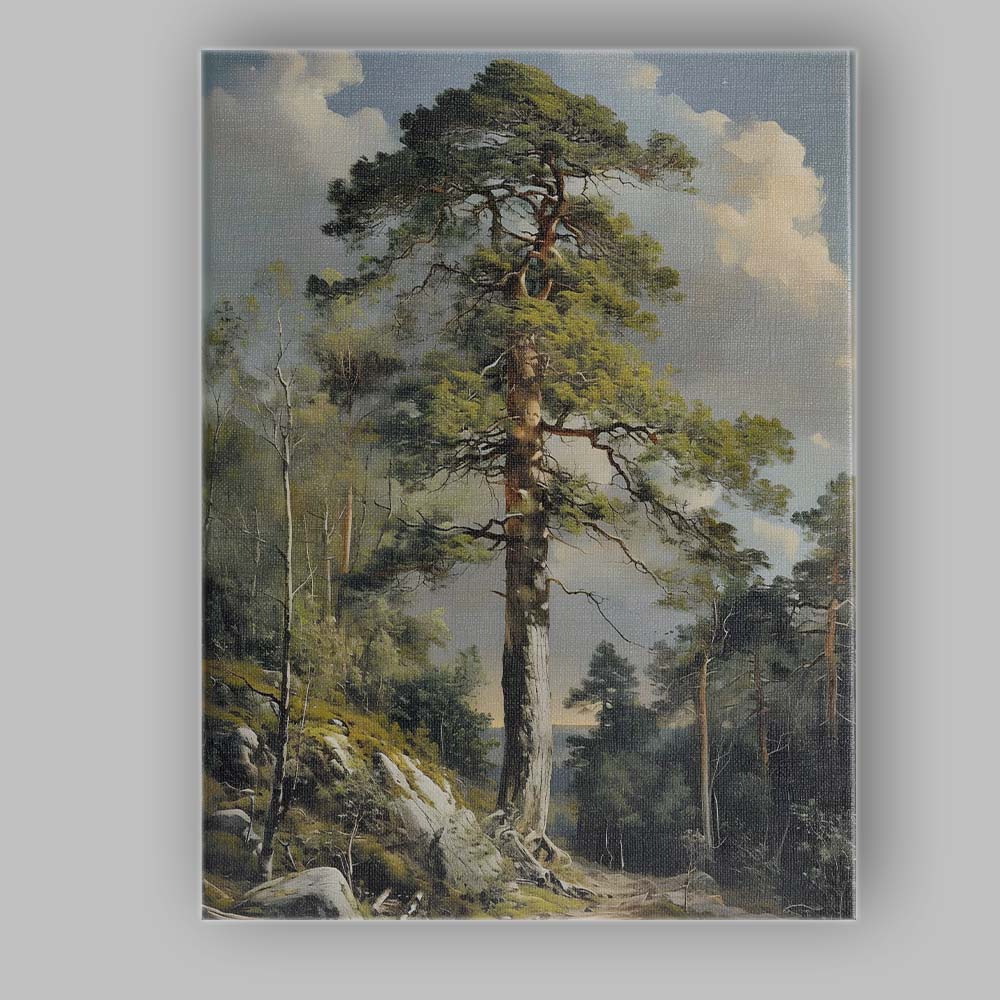 Majestic Lone Pine Tree Forest Landscape Scenic Nature Canvas Wall Art Print Decor Picture Ready to Hang