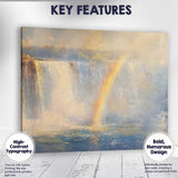 Rainbow Waterfall Mist Scenic Nature Landscape Painting Canvas Wall Art Print Decor Picture Ready to Hang