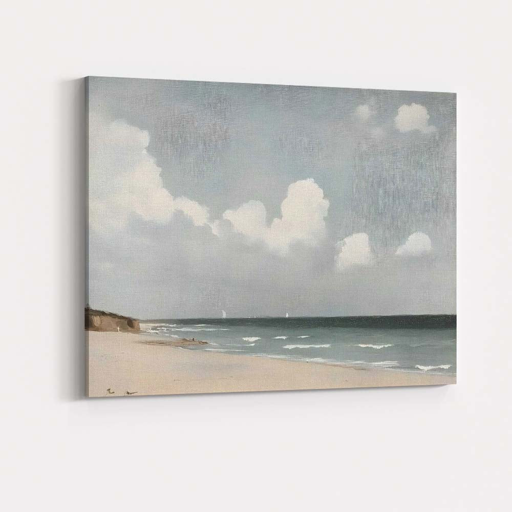 Minimalist Sandy Beach Gentle Waves Coastal Landscape Canvas Wall Art Print Decor Picture Ready to Hang