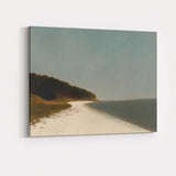 Tranquil Sandy Beach Curving Coastline Minimalist Seascape Canvas Wall Art Print Decor Picture Ready to Hang