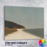 Tranquil Sandy Beach Curving Coastline Minimalist Seascape Canvas Wall Art Print Decor Picture Ready to Hang