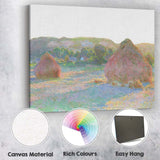Impressionist Countryside Haystacks Pastel Rural Landscape Canvas Wall Art Print Decor Picture Ready to Hang