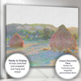 Impressionist Countryside Haystacks Pastel Rural Landscape Canvas Wall Art Print Decor Picture Ready to Hang