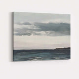 Minimalist Moody Ocean Horizon Coastal Seascape Painting Canvas Wall Art Print Decor Picture Ready to Hang