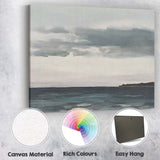 Minimalist Moody Ocean Horizon Coastal Seascape Painting Canvas Wall Art Print Decor Picture Ready to Hang