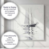 Minimalist Monochrome Sailboat Watercolour Nautical Painting Canvas Wall Art Print Decor Picture Ready to Hang