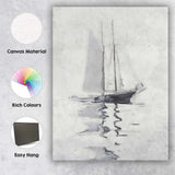Minimalist Monochrome Sailboat Watercolour Nautical Painting Canvas Wall Art Print Decor Picture Ready to Hang