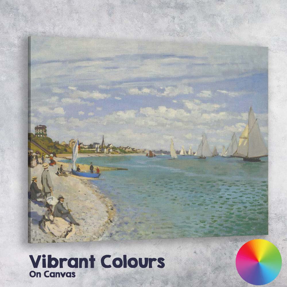 Impressionist Seaside Harbour Sailing Boats Coastal Landscape Canvas Wall Art Print Decor Picture Ready to Hang