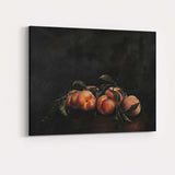 Classic Peaches Still Life Dark Background Oil Painting Canvas Wall Art Print Decor Picture Ready to Hang