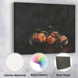 Classic Peaches Still Life Dark Background Oil Painting Canvas Wall Art Print Decor Picture Ready to Hang