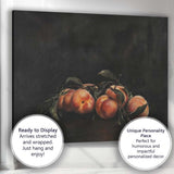 Classic Peaches Still Life Dark Background Oil Painting Canvas Wall Art Print Decor Picture Ready to Hang