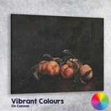 Classic Peaches Still Life Dark Background Oil Painting Canvas Wall Art Print Decor Picture Ready to Hang