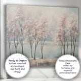 Dreamy Blossom Trees Serene Lake Landscape Canvas Wall Art Print Decor Picture Ready to Hang