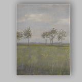 Soft Green Meadow Trees Minimalist Countryside Landscape Canvas Wall Art Print Decor Picture Ready to Hang