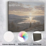 Misty Mountain Lake Sunrise Panorama Landscape Canvas Wall Art Print Decor Picture Ready to Hang