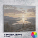Misty Mountain Lake Sunrise Panorama Landscape Canvas Wall Art Print Decor Picture Ready to Hang
