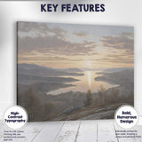 Misty Mountain Lake Sunrise Panorama Landscape Canvas Wall Art Print Decor Picture Ready to Hang