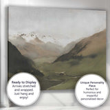 Minimalist Snow Capped Mountain Valley River Landscape Canvas Wall Art Print Decor Picture Ready to Hang