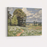 Impressionist Countryside Wildflower Meadow Woodland Path Landscape Canvas Wall Art Print Decor Picture Ready to Hang