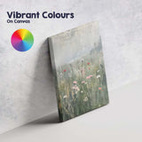 Soft Abstract Wildflower Meadow Misty Botanical Landscape Canvas Wall Art Print Decor Picture Ready to Hang