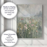 Soft Abstract Wildflower Meadow Misty Botanical Landscape Canvas Wall Art Print Decor Picture Ready to Hang