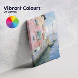 Pastel Venetian Canal Waterfront Sailboat Impressionist Canvas Wall Art Print Decor Picture Ready to Hang