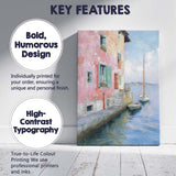 Pastel Venetian Canal Waterfront Sailboat Impressionist Canvas Wall Art Print Decor Picture Ready to Hang