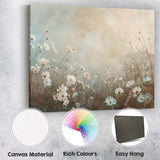 Soft White Wildflower Meadow Botanical Minimalist Floral Canvas Wall Art Print Decor Picture Ready to Hang