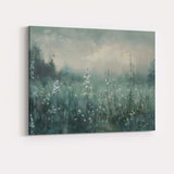 Misty Blue Wildflower Meadow Atmospheric Landscape Canvas Wall Art Print Decor Picture Ready to Hang