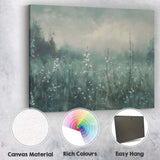 Misty Blue Wildflower Meadow Atmospheric Landscape Canvas Wall Art Print Decor Picture Ready to Hang