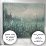 Misty Blue Wildflower Meadow Atmospheric Landscape Canvas Wall Art Print Decor Picture Ready to Hang
