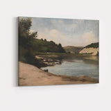 Peaceful Riverside Valley Countryside Landscape Canvas Wall Art Print Decor Picture Ready to Hang