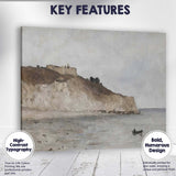 Coastal Clifftop Castle Calm Sea Landscape Canvas Wall Art Print Decor Picture Ready to Hang