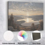 Panoramic Mountain Lake Sunrise Scenic Landscape Canvas Wall Art Print Decor Picture Ready to Hang