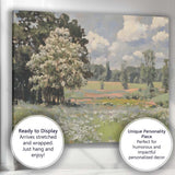 Blooming Spring Meadow White Blossom Trees Landscape Canvas Wall Art Print Decor Picture Ready to Hang