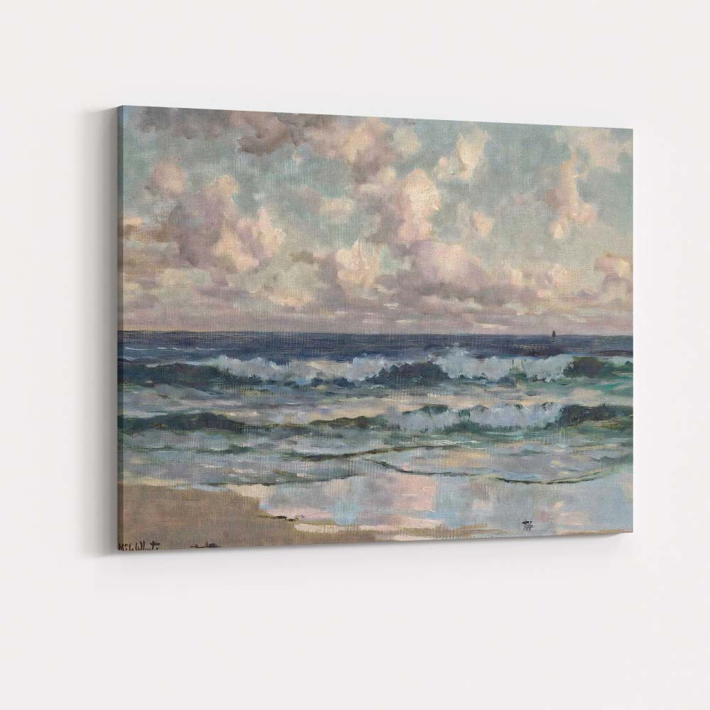 Pastel Ocean Waves Coastal Seascape Impressionist Canvas Wall Art Print Decor Picture Ready to Hang