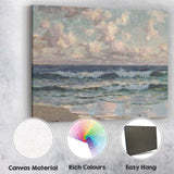 Pastel Ocean Waves Coastal Seascape Impressionist Canvas Wall Art Print Decor Picture Ready to Hang