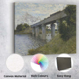 Impressionist Steam Train Railway Bridge River Landscape Classic Painting Canvas Wall Art Print Decor Picture Ready to Hang