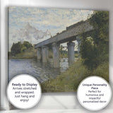 Impressionist Steam Train Railway Bridge River Landscape Classic Painting Canvas Wall Art Print Decor Picture Ready to Hang