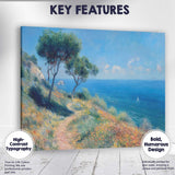 Sunny Coastal Cliff Wildflower Path Seascape Impressionist Canvas Wall Art Print Decor Picture Ready to Hang