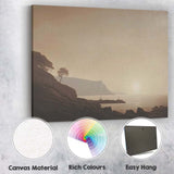 Golden Sunset Coastal Cliffs Serene Seascape Landscape Canvas Wall Art Print Decor Picture Ready to Hang