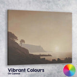 Golden Sunset Coastal Cliffs Serene Seascape Landscape Canvas Wall Art Print Decor Picture Ready to Hang