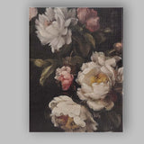 Dark Romantic White Peony Floral Still Life Canvas Wall Art Print Decor Picture Ready to Hang