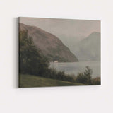 Misty Lakeside Mountain Valley Tranquil Nature Landscape Canvas Wall Art Print Decor Picture Ready to Hang