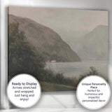 Misty Lakeside Mountain Valley Tranquil Nature Landscape Canvas Wall Art Print Decor Picture Ready to Hang