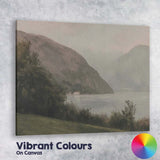 Misty Lakeside Mountain Valley Tranquil Nature Landscape Canvas Wall Art Print Decor Picture Ready to Hang
