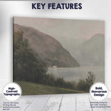 Misty Lakeside Mountain Valley Tranquil Nature Landscape Canvas Wall Art Print Decor Picture Ready to Hang