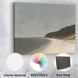 Peaceful Curved Sandy Beach Coastal Shoreline Landscape Canvas Wall Art Print Decor Picture Ready to Hang