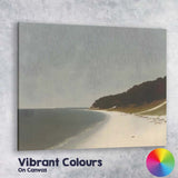 Peaceful Curved Sandy Beach Coastal Shoreline Landscape Canvas Wall Art Print Decor Picture Ready to Hang